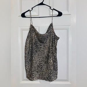 womens slouch neck spaghetti strap cheetah print tank!